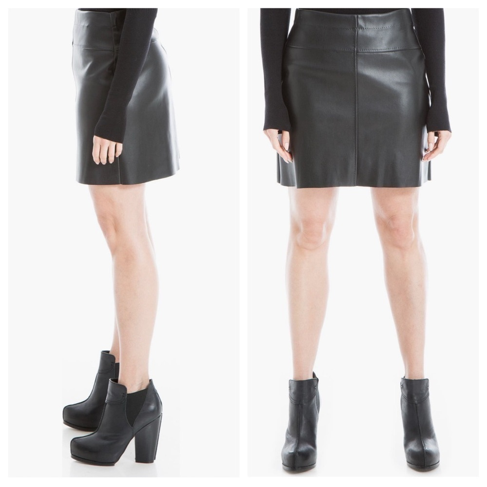 Max Studio Black Faux Leather Mini Skirt